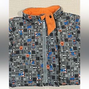 Kamik Toddler Ski Jack Robot Print Waterproof Insulated Gray Orange 12 Months